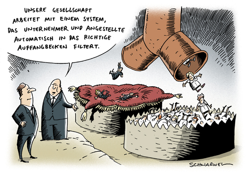 Cartoon: Schlecker (medium) by Schwarwel tagged insolvenz,deutschland,schlecker,auffanggesellschaft,streit,partei,arbeitnehmer,arbeitgeber,arbeitslos,wirtschaft,finanzen,politik,geld,karikatur,schwarwel,partei,streit,auffanggesellschaft,schlecker,deutschland,insolvenz,arbeitnehmer,arbeitgeber,arbeitslos,finanzen