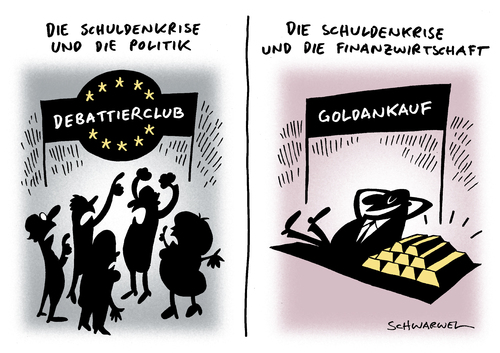 Cartoon: Schuldenkrise (medium) by Schwarwel tagged schuldenkrise,politik,wirtschaft,krise,schulden,politiker,deutschland,geld,finanzen,debattierclub,gold,ankauf,karikatur,schwarwel,schuldenkrise,politik,wirtschaft,krise,schulden,politiker,deutschland,geld,finanzen,debattierclub,gold,ankauf