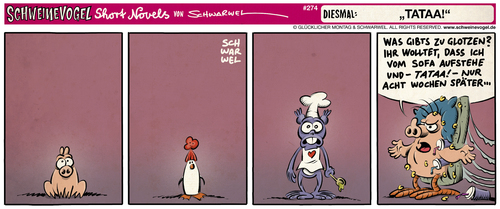 Cartoon: Schweinevogel Tataa (medium) by Schwarwel tagged schweinevogel,iron,doof,sid,pinkel,comic,comicstrip,schwarwel,schweinevogel,iron,doof,sid,pinkel,comic,comicstrip,schwarwel