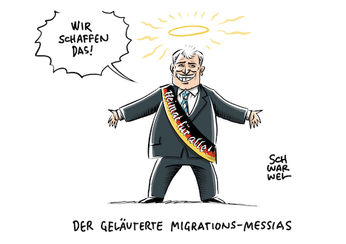 Cartoon: Seehofer Flüchtlingspolitik (medium) by Schwarwel tagged innenminister,horst,seehofer,ankara,flüchtlingspolitik,flüchtlingspakt,flüchtlinge,geflüchtete,flüchtlingskrise,migration,migrationspolitik,türkei,politik,außenpolitik,cartoon,karikatur,schwarwel,innenminister,horst,seehofer,ankara,flüchtlingspolitik,flüchtlingspakt,flüchtlinge,geflüchtete,flüchtlingskrise,migration,migrationspolitik,türkei,politik,außenpolitik,cartoon,karikatur,schwarwel