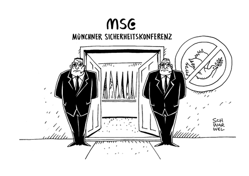 Cartoon: Sicherheitskonferenz MSC (medium) by Schwarwel tagged sicherheitskonferenz,msc,münchen,friedensaktivisten,aktivist,frieden,syrien,sicherheit,europa,europäische,union,aleppo,obergrenze,grenze,flüchtlinge,flüchtlingspolitik,asyl,krieg,terror,gewalt,karikatur,schwarwel,konferenz,sicherheitskonferenz,msc,münchen,friedensaktivisten,aktivist,frieden,syrien,sicherheit,europa,europäische,union,aleppo,obergrenze,grenze,flüchtlinge,flüchtlingspolitik,asyl,krieg,terror,gewalt,karikatur,schwarwel,konferenz