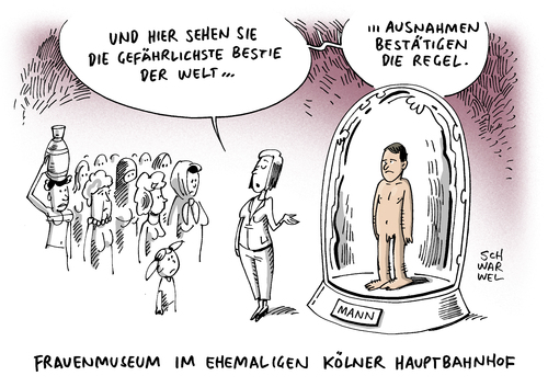 Cartoon: Silvester Übergriff Frauen Köl (medium) by Schwarwel tagged silvester,übergriff,frauen,köln,silvesternacht,vergewaltigung,terror,raub,polizei,männer,mann,bestie,kölner,oberbürgermeisterin,henriette,reker,hauptbahnhof,museum,ausländer,sexualdelikt,silvester,übergriff,frauen,köln,silvesternacht,sex,vergewaltigung,terror,raub,polizei,männer,mann,bestie,kölner,oberbürgermeisterin,henriette,reker,hauptbahnhof,museum,ausländer,sexualdelikt