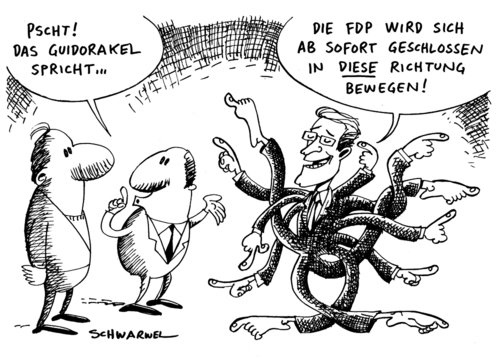Cartoon: Situation in der FDP (medium) by Schwarwel tagged fdp,situation,kompass,richtung,guido,westerwelle,partei,deutschland,karikatur,schwarwel