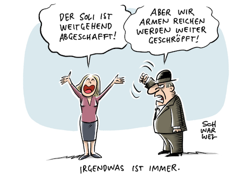 Cartoon: Soli weitgehend abgeschafft (medium) by Schwarwel tagged soli,solidaritätszuschlag,geld,wirtschaft,finanzen,arm,armut,reich,reichtum,einkommen,fraktionen,groko,politik,politiker,große,koalition,eur,euro,steuer,einkommenssteuer,finanzministerium,cartoon,karikatur,schwarwel,soli,solidaritätszuschlag,geld,wirtschaft,finanzen,arm,armut,reich,reichtum,einkommen,fraktionen,groko,politik,politiker,große,koalition,eur,euro,steuer,einkommenssteuer,finanzministerium,cartoon,karikatur,schwarwel