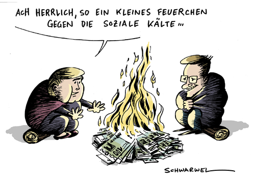 Cartoon: Soziale Kälte (medium) by Schwarwel tagged angela,merkel,guido,westerwelle,sparen,sparpaket,kälte,sozial,regierung,deutchland,politik,krise,finanzen,karikatur,schwarwel,angela merkel,guido westerwelle,sparen,sparpaket,kälte,sozial,regierung,krise,finanzen,finanzkrise,wirtschaftkrise,soziale kälte,angela,merkel,guido,westerwelle,soziale