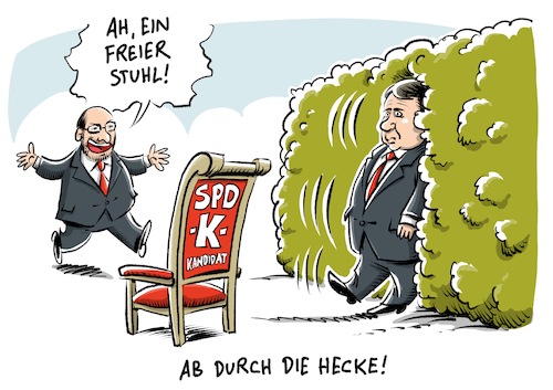 Cartoon: SPD Kanzlerfrage Schulz (medium) by Schwarwel tagged spd,partei,martin,schulz,sigmar,gabriel,kanzlerkandidat,kanzler,politik,deutschland,kandidatur,kanzlerkandidatur,nachfolger,merkel,bundestagswahl,bundestagswahlkampf,wahl,wahlkampf,eu,parlamentspräsident,europäische,union,chef,karikatur,schwarwel,spd,partei,martin,schulz,sigmar,gabriel,kanzlerkandidat,kanzler,politik,deutschland,kandidatur,kanzlerkandidatur,nachfolger,merkel,bundestagswahl,bundestagswahlkampf,wahl,wahlkampf,eu,parlamentspräsident,europäische,union,chef,karikatur,schwarwel