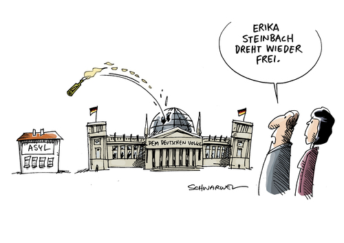 Cartoon: Steinbach Empörung über Tweet (medium) by Schwarwel tagged cdu,abgeordnete,partei,erika,steinbach,empörung,tweet,twitter,hetze,rassistisch,rassismus,hetzerisch,soziale,netzwerke,social,media,afd,rechtspopulismus,csu,sprecherin,für,menschenrechte,und,humanitäre,hilfe,nazi,rechts,flüchtlinge,geflüchtete,flüchtlingspolitik,krieg,terror,angst,gewalt,hass,asyl,asylsuchende,integration,zuwanderungspolitik,karikatur,schwarwel,cdu,abgeordnete,partei,erika,steinbach,empörung,tweet,twitter,hetze,rassistisch,rassismus,hetzerisch,soziale,netzwerke,social,media,afd,rechtspopulismus,csu,sprecherin,für,menschenrechte,und,humanitäre,hilfe,nazi,rechts,flüchtlinge,geflüchtete,flüchtlingspolitik,krieg,terror,angst,gewalt,hass,asyl,asylsuchende,integration,zuwanderungspolitik,karikatur,schwarwel