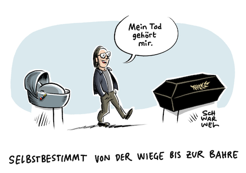 Cartoon: Sterbehilfe Recht auf Sterben (medium) by Schwarwel tagged sterbehilfe,suizid,recht,auf,sterben,mein,tof,gehört,mir,krank,krankheit,tod,tot,selbstmord,urteil,gericht,bundesverfassungsgericht,sterbehilfeorganisationen,arzt,ärzte,selbstbestimmtes,selbsttötung,palliativmedizin,palliativmediziner,todkrank,tötung,verlangen,pharmazie,medikamente,gesundheitsminister,spahn,cartoon,karikatur,schwarwel,sterbehilfe,suizid,recht,auf,sterben,mein,tof,gehört,mir,krank,krankheit,tod,tot,selbstmord,urteil,gericht,bundesverfassungsgericht,sterbehilfeorganisationen,arzt,ärzte,selbstbestimmtes,selbsttötung,palliativmedizin,palliativmediziner,todkrank,tötung,verlangen,pharmazie,medikamente,gesundheitsminister,spahn,cartoon,karikatur,schwarwel