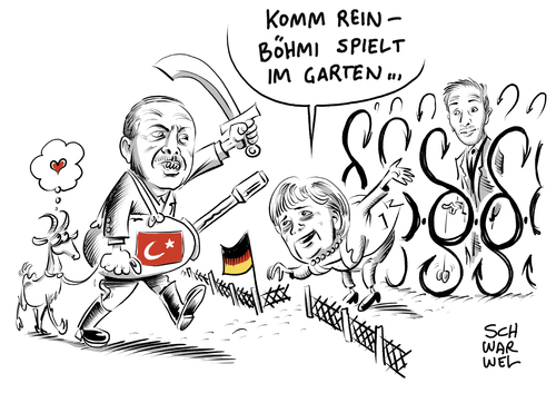 Cartoon: Strafverfolgung Böhmermann (medium) by Schwarwel tagged erdogan,satire,angela,angie,merkel,strafverfolgung,jan,böhmermann,karikatur,schwarwel,schmähgedicht,schmähkritik,ziegenficker,recht,gesetz,gericht,anklage,boehmermann,erdogan,satire,angela,angie,merkel,strafverfolgung,jan,böhmermann,karikatur,schwarwel,schmähgedicht,schmähkritik,ziegenficker,recht,gesetz,gericht,anklage,boehmermann