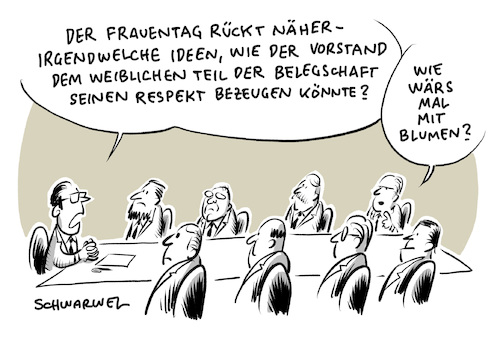 Cartoon: Streit um die Frauenquote (medium) by Schwarwel tagged frauenquote,quote,feminismus,frauen,gleichberechtigung,gleichheit,lohn,arbeit,frauenrechte,feministin,gleicher,küche,kinder,kirche,haushalt,frauentag,blumen,geschenke,pralinen,vorstand,cartoon,karikatur,schwarwel,frauenquote,quote,feminismus,frauen,gleichberechtigung,gleichheit,lohn,arbeit,frauenrechte,feministin,gleicher,küche,kinder,kirche,haushalt,frauentag,blumen,geschenke,pralinen,vorstand,cartoon,karikatur,schwarwel