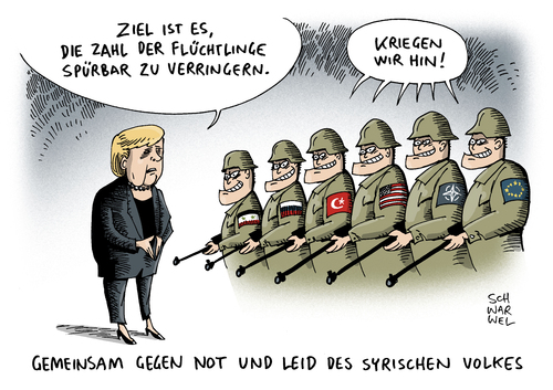 Cartoon: Syrien Merkel Flüchtlinge (medium) by Schwarwel tagged syrien,merkel,flüchtlinge,flüchtlingspolitik,asyl,asylsuchende,asylpolitik,geflüchtete,waffen,gewalt,krieg,terror,tot,tod,reduzieren,verringern,reduzierung,will,zahl,der,spürbar,bundeskanzlerin,außengrenze,außengrenzen,obergrenze,grenze,eu,europäische,union,dreipunkteplan,globalisierung,bürgerkrieg,verteilung,bomben,russland,putin,bombenangriff,gipfel,bekämfung,fluchtursachen,ursachen,flucht,heimat,eindämmung,illegale,migration,türkei,griechenland,mazedonien,afghanistan,verfolgung,schutz,aleppo,staaten,karikatur,schwarwel,syrien,merkel,flüchtlinge,flüchtlingspolitik,asyl,asylsuchende,asylpolitik,geflüchtete,waffen,gewalt,krieg,terror,tot,tod,reduzieren,verringern,reduzierung,will,zahl,der,spürbar,bundeskanzlerin,außengrenze,außengrenzen,obergrenze,grenze,eu,europäische,union,dreipunkteplan,globalisierung,bürgerkrieg,verteilung,bomben,russland,putin,bombenangriff,gipfel,bekämfung,fluchtursachen,ursachen,flucht,heimat,eindämmung,illegale,migration,türkei,griechenland,mazedonien,afghanistan,verfolgung,schutz,aleppo,staaten,karikatur,schwarwel