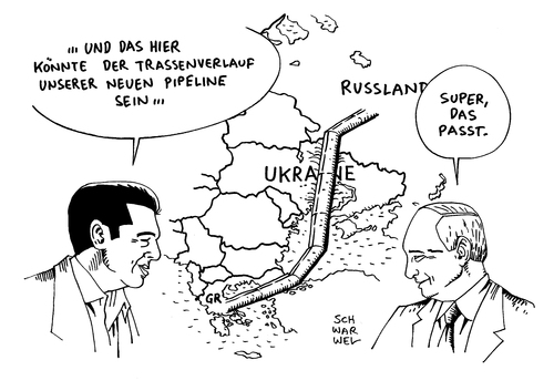 Cartoon: Tsipras Putin Pipeline (medium) by Schwarwel tagged tsipras,putin,pipeline,griechenland,krise,deal,gespräch,karikatur,schwarwel,tsipras,putin,pipeline,griechenland,krise,deal,gespräch,karikatur,schwarwel