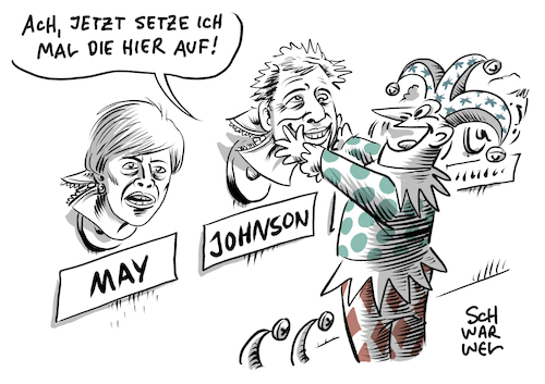 Cartoon: Wahl Tory Johnson (medium) by Schwarwel tagged wahl,wahlen,wähler,tory,partei,parteileitung,parteiführung,johnson,england,großbritannien,brexit,parteichef,wahlgang,wahlurne,theresa,may,britisches,unterhaus,premierminister,jeremy,corbyn,eu,austritt,europäische,union,cartoon,karikatur,schwarwel,wahl,wahlen,wähler,tory,partei,parteileitung,parteiführung,johnson,england,großbritannien,brexit,parteichef,wahlgang,wahlurne,theresa,may,britisches,unterhaus,premierminister,jeremy,corbyn,eu,austritt,europäische,union,cartoon,karikatur,schwarwel