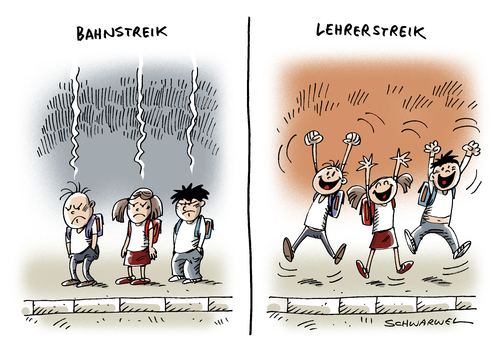 Cartoon: Warnstreiks Lehrer (medium) by Schwarwel tagged warnstreik,lehrer,niederlegung,arbeit,jog,lohn,gehalt,schule,schüler,karikatur,schwarwel,warnstreik,lehrer,niederlegung,arbeit,jog,lohn,gehalt,schule,schüler,karikatur,schwarwel