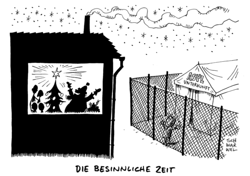 Cartoon: Weihnachten und Flüchtlinge (medium) by Schwarwel tagged besinnliche,weihnachtszeit,weihnachten,tannenbaum,lametta,flüchtlinge,asyl,asylunterkunft,flüchtlingspolitik,weihnachtsmann,geschenke,sinnlich,bundesfreiwilligendienst,bufdis,karikatur,schwarwel,besinnliche,weihnachtszeit,weihnachten,tannenbaum,lametta,flüchtlinge,asyl,asylunterkunft,flüchtlingspolitik,weihnachtsmann,geschenke,sinnlich,bundesfreiwilligendienst,bufdis,karikatur,schwarwel