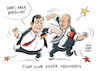 Cartoon: Cavusoglu und Gabriel (small) by Schwarwel tagged cavusoglu,sigmar,gabriel,außenminister,treffen,deutschland,türkei,freundschaft,fight,club,karikatur,schwarwel,politik,politiker,erdogan