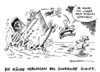 Cartoon: Koch tritt zurück (small) by Schwarwel tagged ministerpräsident,roland,koch,rücktritt,hessen,cdu,politiker,schwarzgeld,affäre,unterschriften,kampagne,sparwut,macht,karikatur,schwarwel