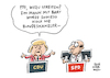 Cartoon: Merkel Schulz Wahlkampf (small) by Schwarwel tagged bundestagswahl,bundestagswahlkampf,wahlkampf,wahl,wahlen,wählen,wähler,angela,merkel,angie,martin,schulz,soziale,gerechtigkeit,tv,duell,politiker,politik,kanzlerin,kanzlerkandidat,kanzler,bundeskanzlerin,bundeskanzler,kandidat,spd,cdu,parteien,wahlplakat,fernsehen,bildung,rente,flüchtlinge,geflüchtete,flüchtlingskrise,karikatur,schwarwel,wir,schaffen,das,strategie,mann,bart