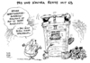 Cartoon: Rente mit 63 (small) by Schwarwel tagged rente,63,jahre,grenze,cdu,vize,klöckner,karikatur,schwarwel,pro,kontra,arbeit,job,sozial,arbeitnehmer,arbeitgeber