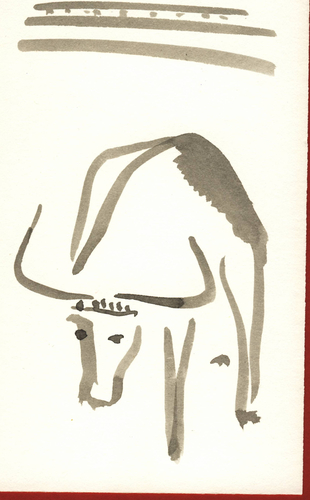 Cartoon: Büffel (medium) by manfredw tagged tusche,pinsel,büffel