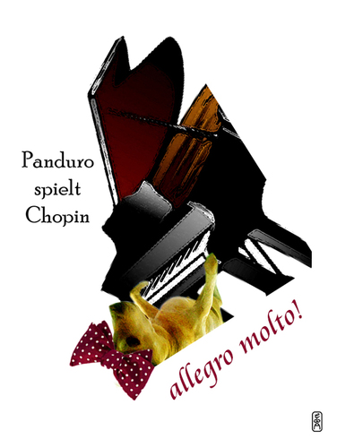 Cartoon: Panduro spielt Chopin (medium) by edda von sinnen tagged panduro,hund,chopin,klavier,klassische,musik,konzert,dog,schnell,langsam,zugabe,edda,von,sinnen,illustration