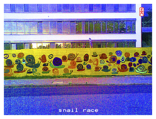 Cartoon: Schneckenrennen (medium) by edda von sinnen tagged walter,andi,zenf,zensenf,zenundsenf,schneckenrennen,sport,walking,nordic,snail,race,edda,von,sinnen