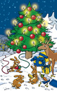 Cartoon: Fröhliche Weihnachten! (small) by Comiczeichner tagged weihnachten,christmas,xmas,weihnachtsbaum,christbaum,geschenke,lichterkette,schnee,hase,reh,strom,energie,licht
