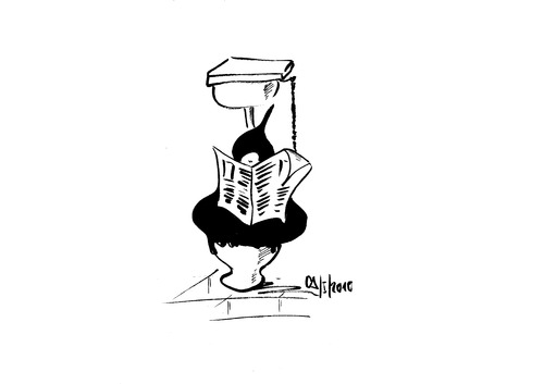 Cartoon: Ohne Titel (medium) by georg_juergens tagged scheiße,scheißen,lesen,entspannung,natur
