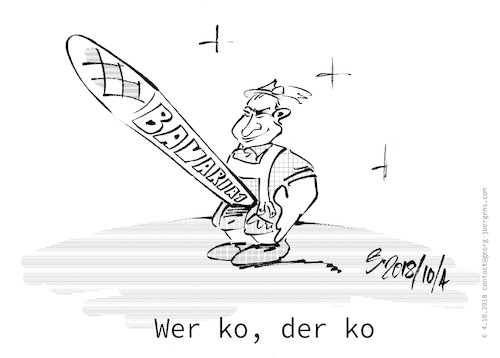 Cartoon: Wer ko der ko (medium) by georg_juergens tagged markus,söder,bavaria,one,bayern,wirtschaft,raumfahrt,ko