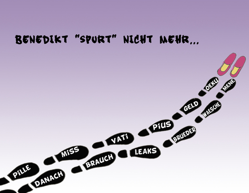 Cartoon: Benedikt gibt auf (medium) by bertkohl tagged kapitulation