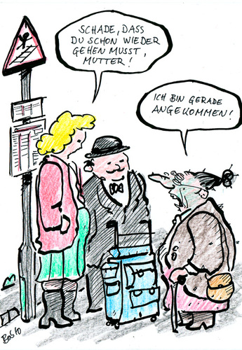 Cartoon: jaa nee (medium) by bob tagged mutter,tschüss,schade