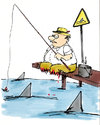 Cartoon: gone fishing (small) by bob tagged angeln,angler,fisch,hai,bob
