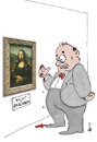Cartoon: Nicht Berühren (small) by bob tagged museum,louvre,mona,lisa,gioconda,da,vinci,renaissance