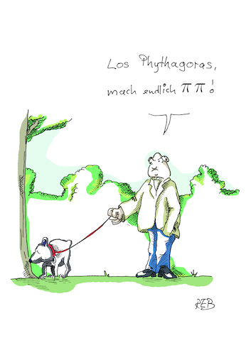 Cartoon: Los Pythagoras! (medium) by toonpool com tagged mathematics,math2022