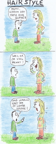 Cartoon: Haarig (medium) by Busch Cartoons tagged haare,denken,gedanken,junge,mutter,vater,intelligenz,kinder,fragen