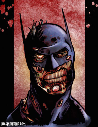 Cartoon: Zombie Batman (medium) by nolanium tagged batman,zombie,the,dark,knight,dc,comics,nolan,harris,nolanium