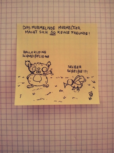 Cartoon: deutlicher murmeln! (medium) by Post its of death tagged fliege,murmeltier