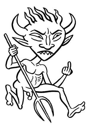 Cartoon: toon 03 (medium) by kernunnos tagged devil,satan,blasphemy,rudeness,golly,gee
