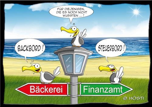 Cartoon: Steuerbord Backbord (medium) by Hösti tagged hoesti,de