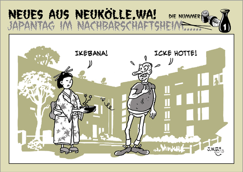 Cartoon: Neues aus Neukölle wa! (medium) by JWD tagged japan,kiez,multikulti,neukölln,berlin