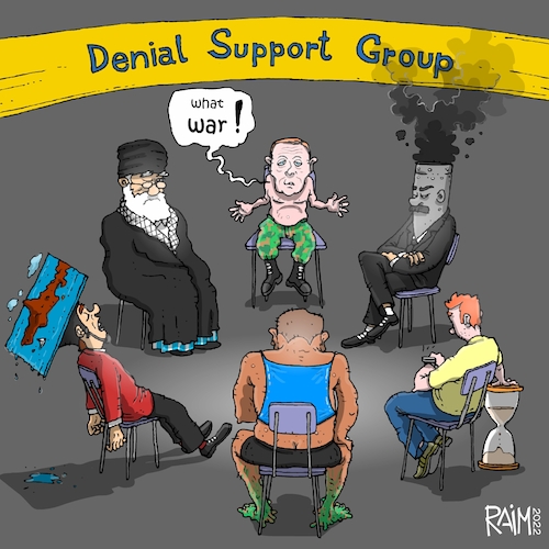 Cartoon: denial (medium) by raim tagged putin,denial,support