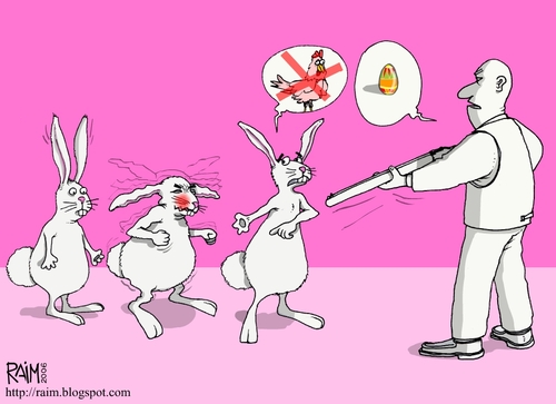Cartoon: easter bunny (medium) by raim tagged easter,bunny,cartoon,raim,eggs