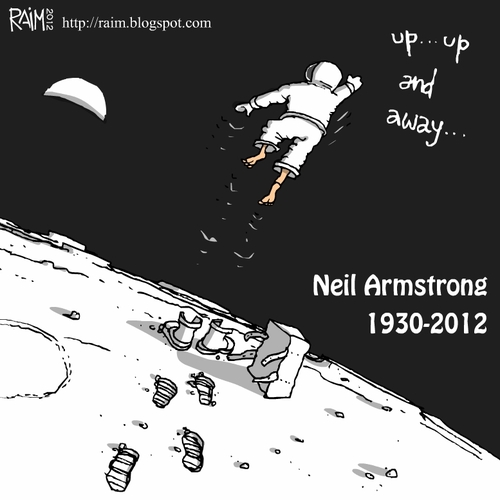 Cartoon: neil armstrong (medium) by raim tagged neil,armstrong