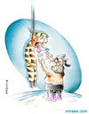 Cartoon: Executioner (small) by Ali Miraee tagged death letter water ali miraee miraie mirayi iran cartoon 1995