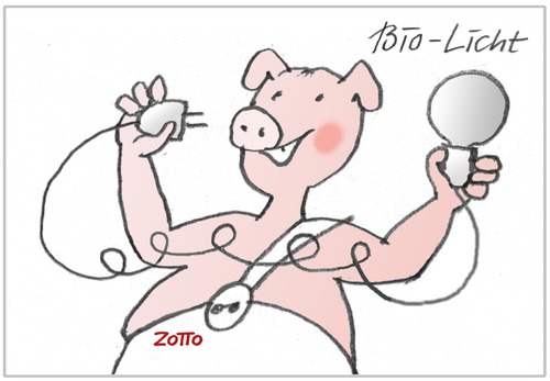 Cartoon: Bio-light (medium) by Zotto tagged sauber,energetisch,umweltfreundlich