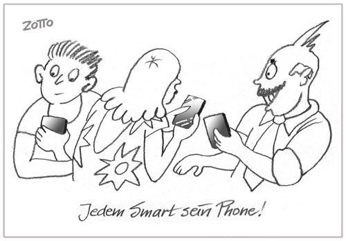 Cartoon: Smart Phone (medium) by Zotto tagged people,funny,economy,work