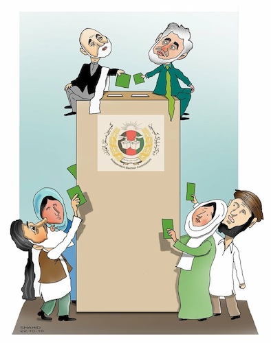Cartoon: Afghan Election! (medium) by Shahid Atiq tagged afghanistan,election
