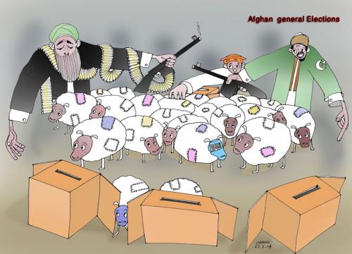 Cartoon: Afghanistan Election (medium) by Shahid Atiq tagged 051