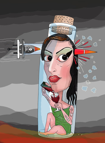 Cartoon: Amy (medium) by Shahid Atiq tagged amy