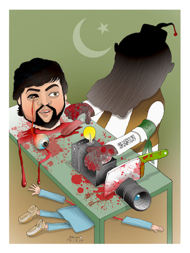 Cartoon: Barbarism has no limits ! (medium) by Shahid Atiq tagged afghanistan